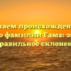 Изучаем происхождение и историю фамилии Гамб: значение и правильное склонение.