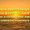 Изучаем происхождение и историю фамилии Калужина: значение и склонение имени для вашего генеалогического поиска