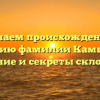 Изучаем происхождение и историю фамилии Камболин: значение и секреты склонения