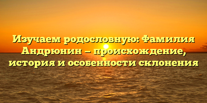 Изучаем родословную: Фамилия Андрюнин — происхождение, история и особенности склонения