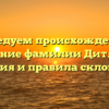 Исследуем происхождение и значение фамилии Дитятьев: история и правила склонения