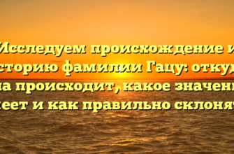 Исследуем происхождение и историю фамилии Гацу: откуда она происходит, какое значение имеет и как правильно склонять?