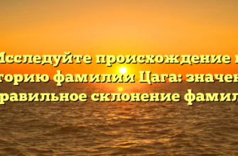 Исследуйте происхождение и историю фамилии Цага: значение и правильное склонение фамилии Исследуйте происхождение и историю фамилии Цага: значение и правильное склонение фамилии