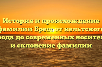 История и происхождение фамилии Брец: от кельтского народа до современных носителей и склонение фамилии История и происхождение фамилии Брец: от кельтского народа до современных носителей и склонение фамилии
