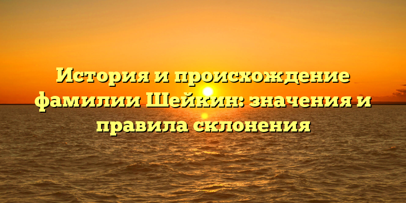 История и происхождение фамилии Шейкин: значения и правила склонения