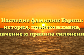Наследие фамилии Бариш: история, происхождение, значение и правила склонения. Наследие фамилии Бариш: история, происхождение, значение и правила склонения.