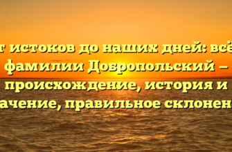 От истоков до наших дней: всё о фамилии Добропольский — происхождение, история и значение, правильное склонение От истоков до наших дней: всё о фамилии Добропольский — происхождение, история и значение, правильное склонение