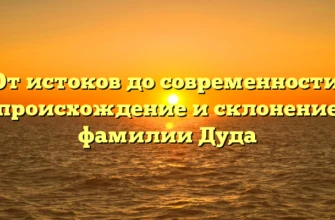 От истоков до современности: происхождение и склонение фамилии Дуда От истоков до современности: происхождение и склонение фамилии Дуда
