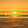 Открытие происхождения и истории фамилии Коява: всё о значении и склонении