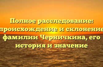 Полное расследование: происхождение и склонение фамилии Черничкина, его история и значение Полное расследование: происхождение и склонение фамилии Черничкина, его история и значение