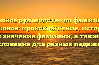 Полное руководство по фамилии Гошоков: происхождение, история и значение фамилии, а также склонение для разных падежей Полное руководство по фамилии Гошоков: происхождение, история и значение фамилии, а также склонение для разных падежей