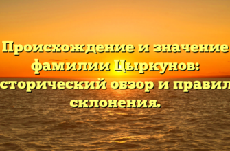 Происхождение и значение фамилии Цыркунов: исторический обзор и правила склонения.