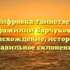 Расшифровка таинственной фамилии Барчуков: происхождение, история и правильное склонение.