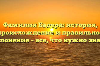 Фамилия Бадера: история, происхождение и правильное склонение – все, что нужно знать Фамилия Бадера: история, происхождение и правильное склонение – все, что нужно знать