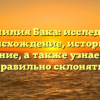 Фамилия Бака: исследуем происхождение, историю и значение, а также узнаем как правильно склонять!