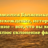 Фамилия Балясников: происхождение, история и значение — все, что вы хотели знать, плюс склонение фамилии