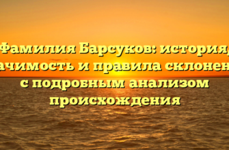 Фамилия Барсуков: история, значимость и правила склонения с подробным анализом происхождения Фамилия Барсуков: история, значимость и правила склонения с подробным анализом происхождения