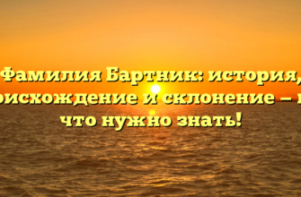 Фамилия Бартник: история, происхождение и склонение — все, что нужно знать! Фамилия Бартник: история, происхождение и склонение — все, что нужно знать!