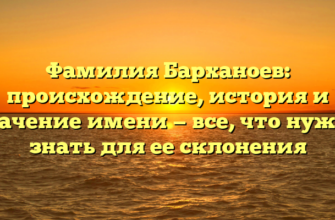 Фамилия Барханоев: происхождение, история и значение имени — все, что нужно знать для ее склонения
