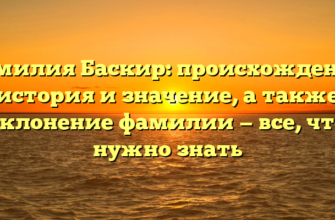 Фамилия Баскир: происхождение, история и значение, а также склонение фамилии — все, что нужно знать Фамилия Баскир: происхождение, история и значение, а также склонение фамилии — все, что нужно знать