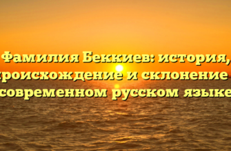 Фамилия Беккиев: история, происхождение и склонение в современном русском языке Фамилия Беккиев: история, происхождение и склонение в современном русском языке