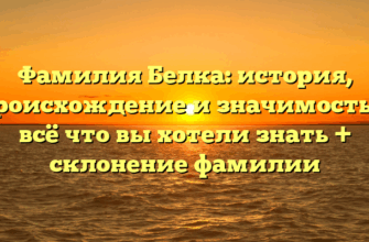 Фамилия Белка: история, происхождение и значимость — всё что вы хотели знать + склонение фамилии