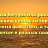 Фамилия Богданчик: раскрытие происхождения, истории и значения фамилии, а также склонение в разных падежах