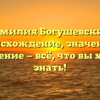 Фамилия Богушевский: происхождение, значение и склонение — всё, что вы хотели знать!