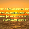 Фамилия Боковиков: история происхождения, значение и склонение фамилии в подробном исследовании