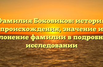 Фамилия Боковиков: история происхождения, значение и склонение фамилии в подробном исследовании