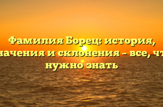 Фамилия Борец: история, значения и склонения – все, что нужно знать Фамилия Борец: история, значения и склонения – все, что нужно знать