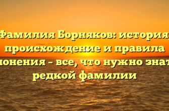 Фамилия Борняков: история, происхождение и правила склонения – все, что нужно знать о редкой фамилии Фамилия Борняков: история, происхождение и правила склонения – все, что нужно знать о редкой фамилии