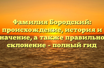 Фамилия Бородский: происхождение, история и значение, а также правильное склонение – полный гид Фамилия Бородский: происхождение, история и значение, а также правильное склонение – полный гид