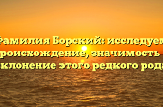 Фамилия Борский: исследуем происхождение, значимость и склонение этого редкого рода