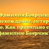 Фамилия Боярчик: происхождение, история и значение. Как правильно склонять фамилию Боярчик?