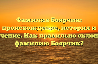 Фамилия Боярчик: происхождение, история и значение. Как правильно склонять фамилию Боярчик? Фамилия Боярчик: происхождение, история и значение. Как правильно склонять фамилию Боярчик?