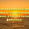 Фамилия Будянский: все, что нужно знать о происхождении и значении, а также склонении фамилии.