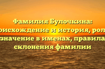 Фамилия Булочкина: происхождение и история, роль и значение в именах, правила склонения фамилии Фамилия Булочкина: происхождение и история, роль и значение в именах, правила склонения фамилии