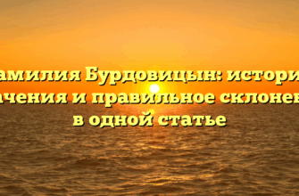 Фамилия Бурдовицын: история, значения и правильное склонение в одной статье Фамилия Бурдовицын: история, значения и правильное склонение в одной статье