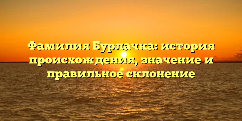 Фамилия Бурлачка: история происхождения, значение и правильное склонение