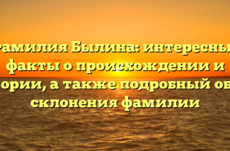 Фамилия Былина: интересные факты о происхождении и истории, а также подробный обзор склонения фамилии
