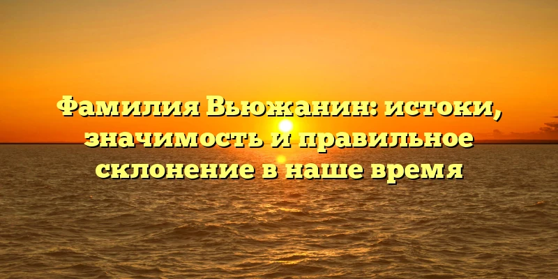 Фамилия Вьюжанин: истоки, значимость и правильное склонение в наше время Фамилия Вьюжанин: истоки, значимость и правильное склонение в наше время