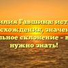 Фамилия Гавшина: история происхождения, значения и правильное склонение – все, что нужно знать!