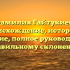 Фамилия Гайтукиев: происхождение, история и значение, полное руководство по правильному склонению
