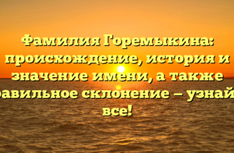 Фамилия Горемыкина: происхождение, история и значение имени, а также правильное склонение — узнайте все!