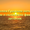Фамилия Гридиев: история, значение и склонение фамилии в деталях