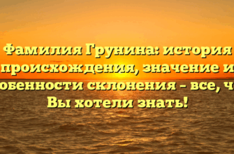 Фамилия Грунина: история происхождения, значение и особенности склонения – все, что Вы хотели знать! Фамилия Грунина: история происхождения, значение и особенности склонения – все, что Вы хотели знать!