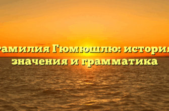 Фамилия Гюмюшлю: история, значения и грамматика Фамилия Гюмюшлю: история, значения и грамматика