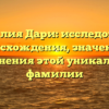 Фамилия Дари: исследование происхождения, значения и склонения этой уникальной фамилии