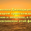 Фамилия Джинджолия: исследуем происхождение, историю и значение, а также узнаем склонение этой фамилии